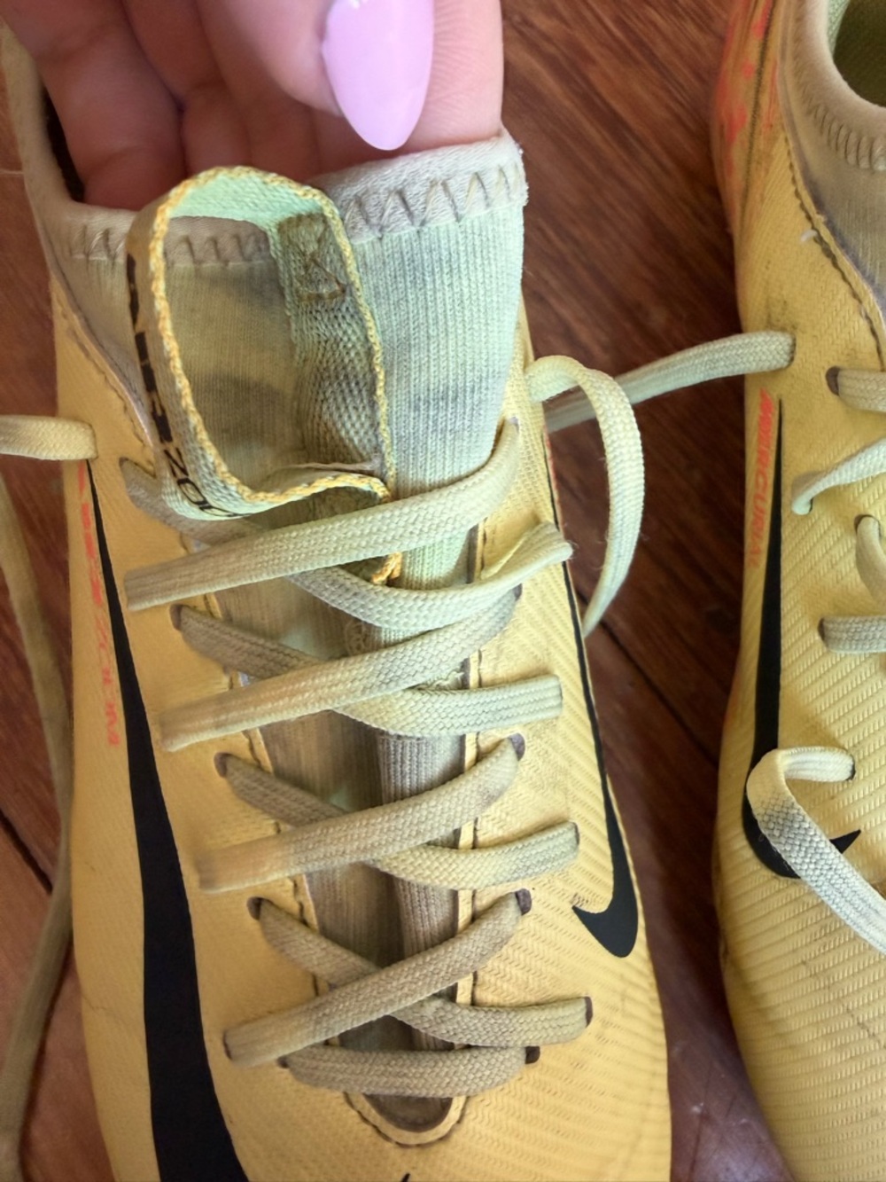 Nike Yellow Soccer Cleats with Black Swoosh and Accents - Picture 5 of 11